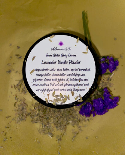 Lavender Vanilla Powder Body Cream 4oz jar